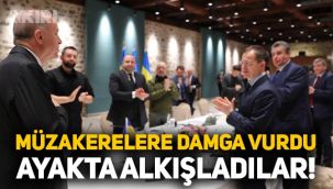 Rusya ve Ukrayna heyeti, Erdoğan'ı ayakta alkışladı