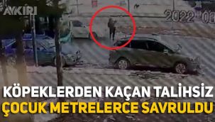 Sivas'ta küçük çocuğun sokak köpeğinden kaçışı kazayla sonlandı