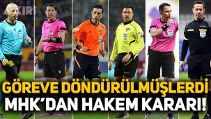 Tahkim göreve döndürmüştü: MHK'dan 13 hakem için karar