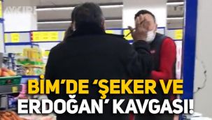Trabzon'daki bir BİM'de şeker ve Erdoğan kavgası