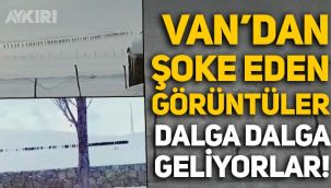 Van'ın Özalp ilçesinden yeni görüntüler: Türkiye'ye giren yüzlerce kaçak karlı havada ilerliyor!