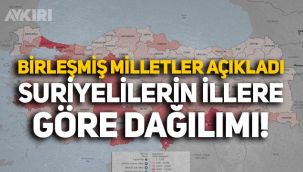 Birleşmiş Milletler, Suriyelilerin illere göre dağılımını açıkladı