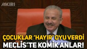 Çocuklar Meclis'te 'Hayır' oyu verince komik anlar yaşandı: Mustafa Şentop, Özgür Özel'e seslendi