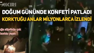 Doğum günü sürprizinde patlayan konfetiden korkan çocuğun videosu gündem oldu