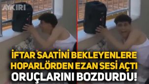 Hoparlörden ezan sesi dinletip, iftarı bekleyen vatandaşlara orucunu bozdurdu