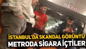İstanbul'da metrodaki yolcuların uyarısına rağmen sigara içtiler