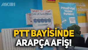 İstanbul Esenyurt'ta PTT şubesine Arapça afiş