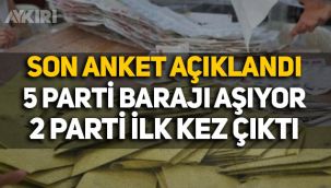 Son seçim anketinin sonuçları açıklandı: 5 parti barajı geçiyor, 2 parti ilk kez ankette çıktı