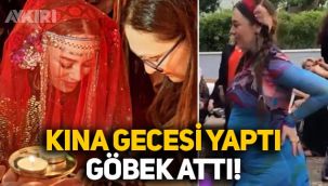 6 aylık hamile olan Demet Evgar kına gecesi yaptı, karnı burnunda göbek attı!