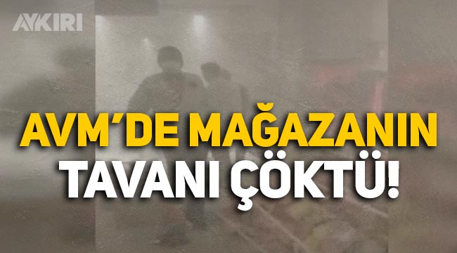Bursa'da bir AVM'deki mağazanın tavanı çöktü, olay yerinden ilk görüntüler
