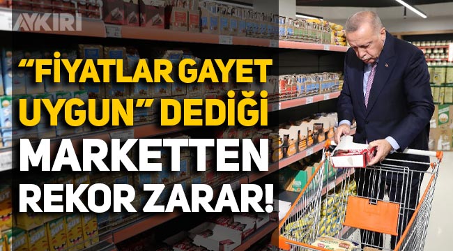 Erdoğan'ın alışveriş yaptığı Tarım ve Kredi Kooperatifi marketinden rekor zarar!