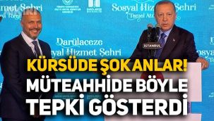 Erdoğan, müteahhide kürsüde şok tepki: 