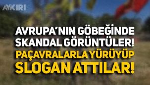 Fransa Marsilya'da skandal görüntüler: Terör örgütü PKK paçavralarıyla yürüyüp, slogan attılar'