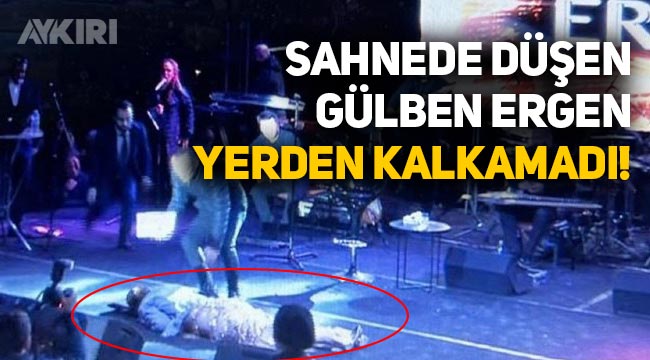 Gülben Ergen sahnede düştü, yerden kalkamadı: O anlar böyle görüntülendi.