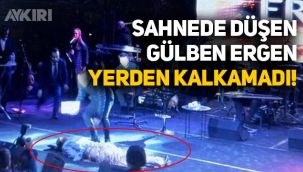 Gülben Ergen sahnede düştü, yerden kalkamadı: O anlar böyle görüntülendi.