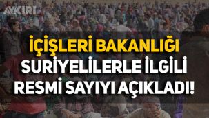 İçişleri Bakanlığı Suriyelilerle ilgili resmi sayıyı açıkladı