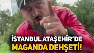 İstanbul Ataşehir'de bir şahıs, trafikte küfürler savurarak aracın aynasını kırdı