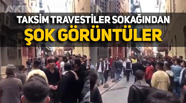 İstanbul Taksim'de travestiler sokağında çekilen görüntüler tartışma konusu oldu! Esnaftan tepki