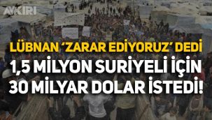 Lübnan, 1,5 milyon Suriyeli sığınmacı için 30 milyar dolar tazminat istedi