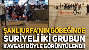 Şanlıurfa Rabia Meydanı'nda Suriyeli iki grubun kavgası böyle görüntülendi