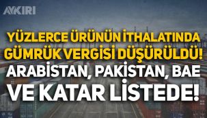Arabistan, Pakistan ve Katar listede: Yüzlerce ürünün ithalatında gümrük vergisi düşürüldü