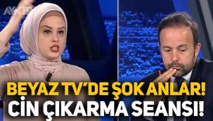 Beyaz TV'de kendisini metafizik uzmanı olarak tanıtan Pelin Hürman cin çıkarma seansı yaptı