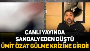 Canlı yayında sandalyeden düştü, Ümit Özat gülme krizine girdi