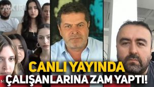 Cüneyt Özdemir'den enflasyon çıkışı: Canlı yayında çalışanlarına zam yaptı!