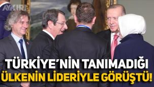 Erdoğan, Türkiye'nin tanımadığı Güney Kıbrıs'ın lideriyle sohbet etti