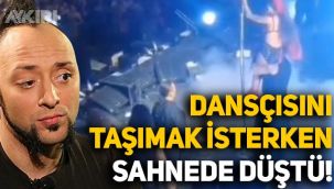 Hayko Cepkin'in talihsiz anları: Dansçısını taşımak isterken sahnede düştü