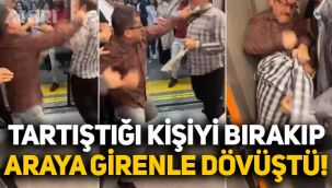 İstanbul'da metro boks ringine döndü: Tartıştığı kişiyi bırakıp, araya girenle dövüştü