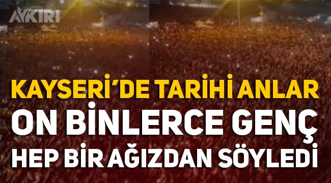 Kayseri Erciyes Üniversitesi'nin bahar şenliklerine damga vuran anlar: On binlerce genç İzmir Marşı'nı böyle söyledi