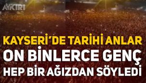 Kayseri Erciyes Üniversitesi'nin bahar şenliklerine damga vuran anlar: On binlerce genç İzmir Marşı'nı böyle söyledi