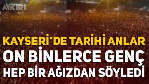 Kayseri Erciyes Üniversitesi'nin bahar şenliklerine damga vuran anlar: On binlerce genç İzmir Marşı'nı böyle söyledi