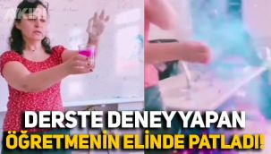Kimya dersinde deney yaparken suya sodyum metali atan öğretmenin elinde bardak patladı
