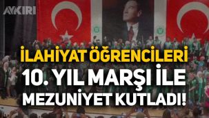 Kocaeli Üniversitesi'nde İlahiyat öğrencileri, mezuniyetlerini 10. Yıl Marşı ile kutladı