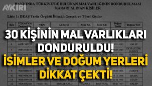 Terör örgütü bağlantılı 30 kişinin mal varlıkları donduruldu: İsimler ve doğum yerleri dikkat çekti!
