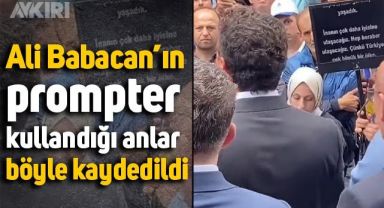 Ali Babacan'ın prompter kullandığı anlar böyle görüntülendi