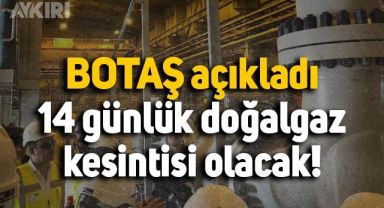 BOTAŞ açıkladı: 14 gün boyunca doğalgaz kesintisi olacak!
