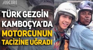 Dünya turuna çıkan Türk gezgin Halil Kaptan, Kamboçya'da bindiği motorcunun kendisine hareketini paylaştı