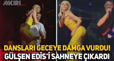 Gülşen sahneye çıkardığı Edis'le kalça dansı yaptı, arkadaşının kucağına çıktığı anlar konsere damga vurdu