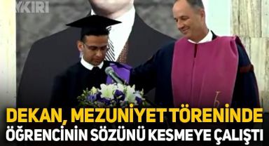 Hacettepe Tıp Fakültesi mezuniyet töreninde dekan, Kaya Avşar'ın sözünü kesmeye çalıştı