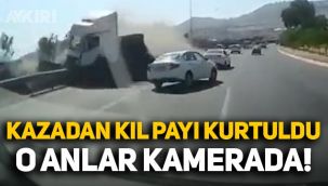 İzmir'de kazadan manevra yaparak kıl payı kurtulan sürücü kameralara yansıdı