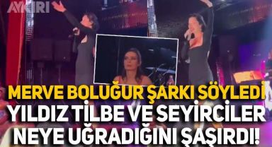 Merve Boluğur sahneye çıkıp şarkı söyledi, Yıldız Tilbe ve seyirciler neye uğradığını şaşırdı