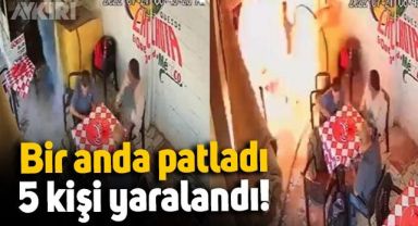Restorandaki yakıt tankeri bir anda patladı, 5 kişi yaralandı: O anlar kamerada