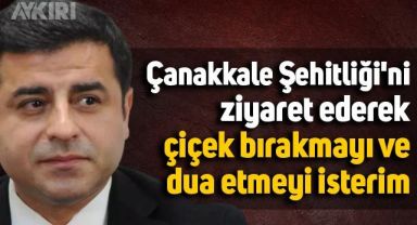 Selahattin Demirtaş: Çanakkale Şehitliği'ni ziyaret ederek çiçek bırakmayı ve dua etmeyi isterim