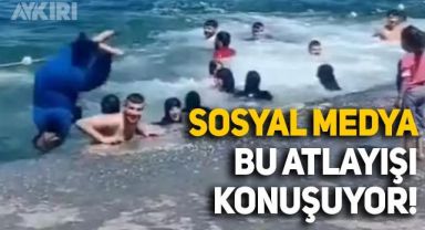 Sosyal medya bu videoyu konuşuyor: Denize atlayışı gündem oldu