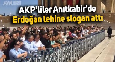 AKP'liler 30 Ağustos töreninde Anıtkabir'de Erdoğan lehine slogan attı