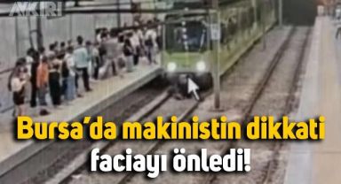Bursa'da raylara atlayan kişi, makinistin dikkati sayesinde kurtuldu!