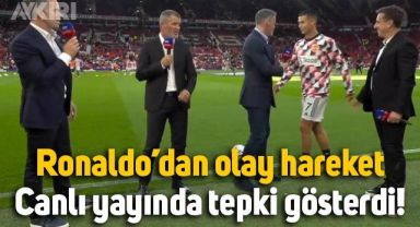 Cristiano Ronaldo'dan canlı yayında olay hareket, Jamie Carragher'a tepki gösterdi